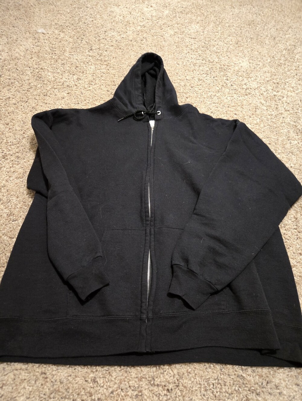Hanes Black Full-Zip Hooded Sweatshirt